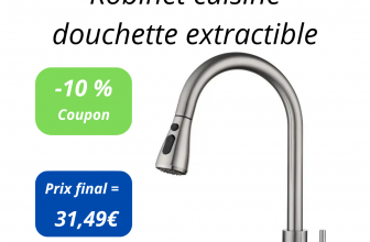 Robinet Cuisine Chrome Brossé 3 Modes + Douchette extractible 50 cm (-10 %)