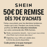 Shein 50€ de remises dès 70.00€ d’achats